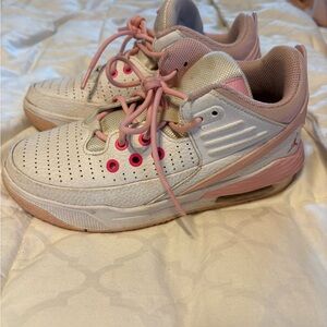 Jordan Kids Pink and White Sneakers